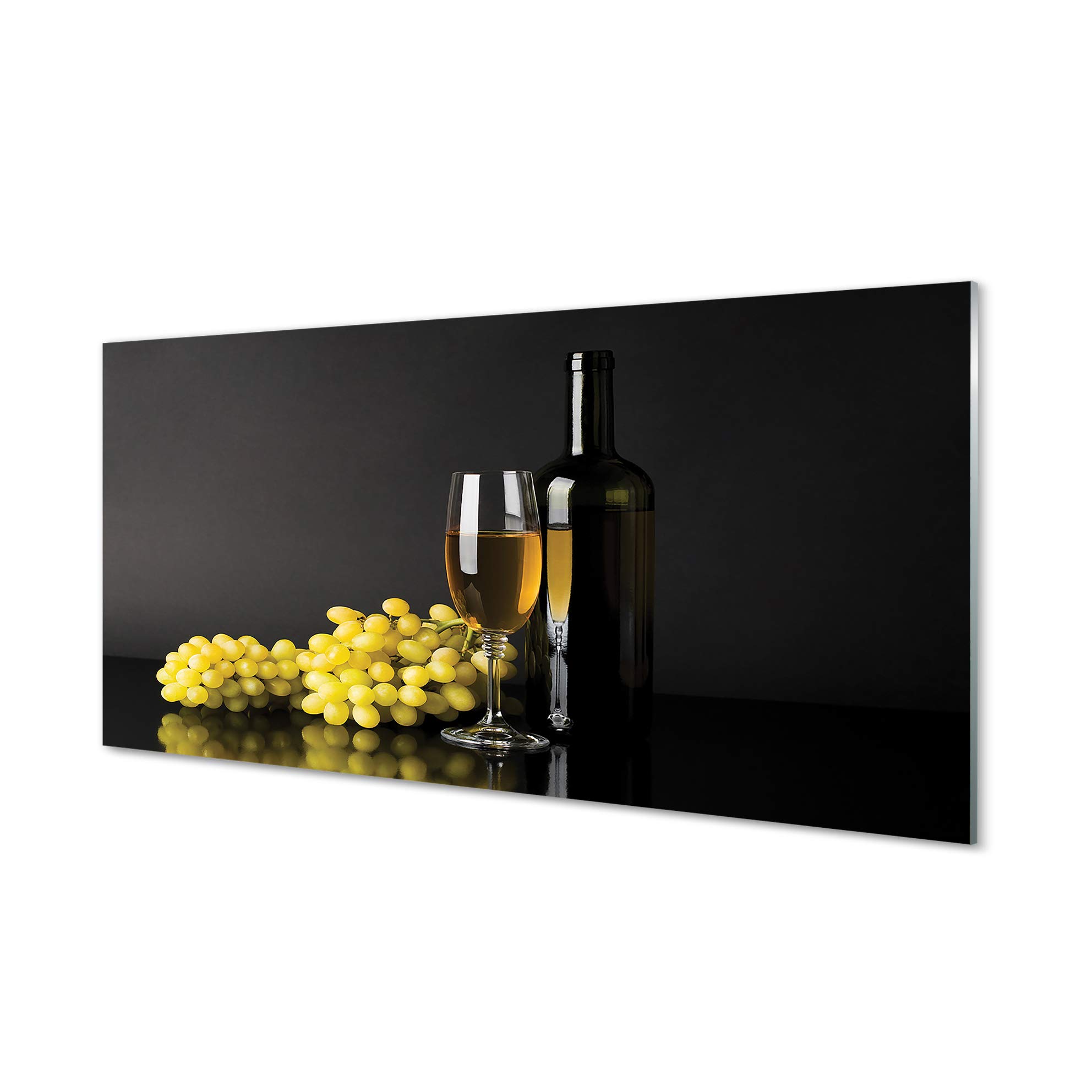 Tulup Cuadro de Cristal 120x60cm Impresa Decoración De Pared Mural Vino - Botella de la Fruta