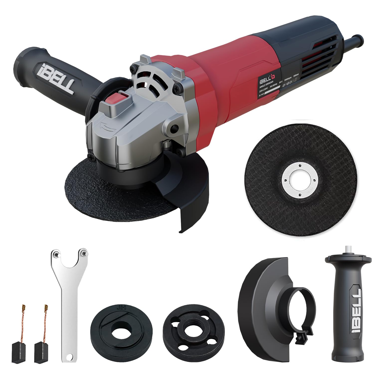 Angle Grinder AG10-68, 680W Heavy Duty, Copper Armature, Disc Dia 100mm, 11000 RPM with Grinding Wheel and Guard…