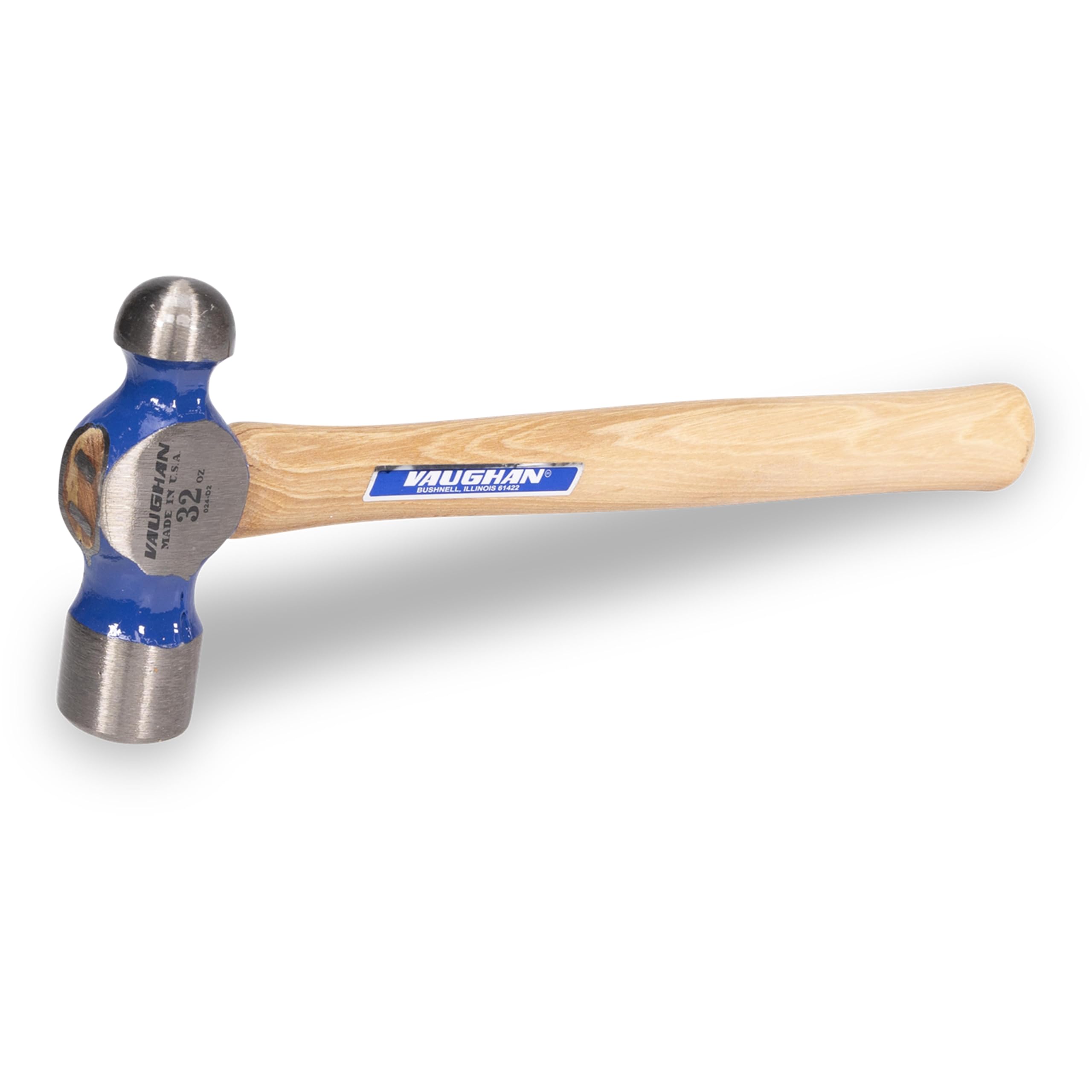 VAUGHAN Ball Pein Hammer, 32 oz, Hickory Handle, American High Carbon Steel, TC432, VN15830