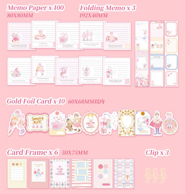 Image of WEMOL Vintage Journal Scrapbook Pack Kit for Art Journaling Bullet, Planners DIY Paper Stickers, Craft Kits Notebook, Collage Album Aesthetic Sticker (Big Pink)