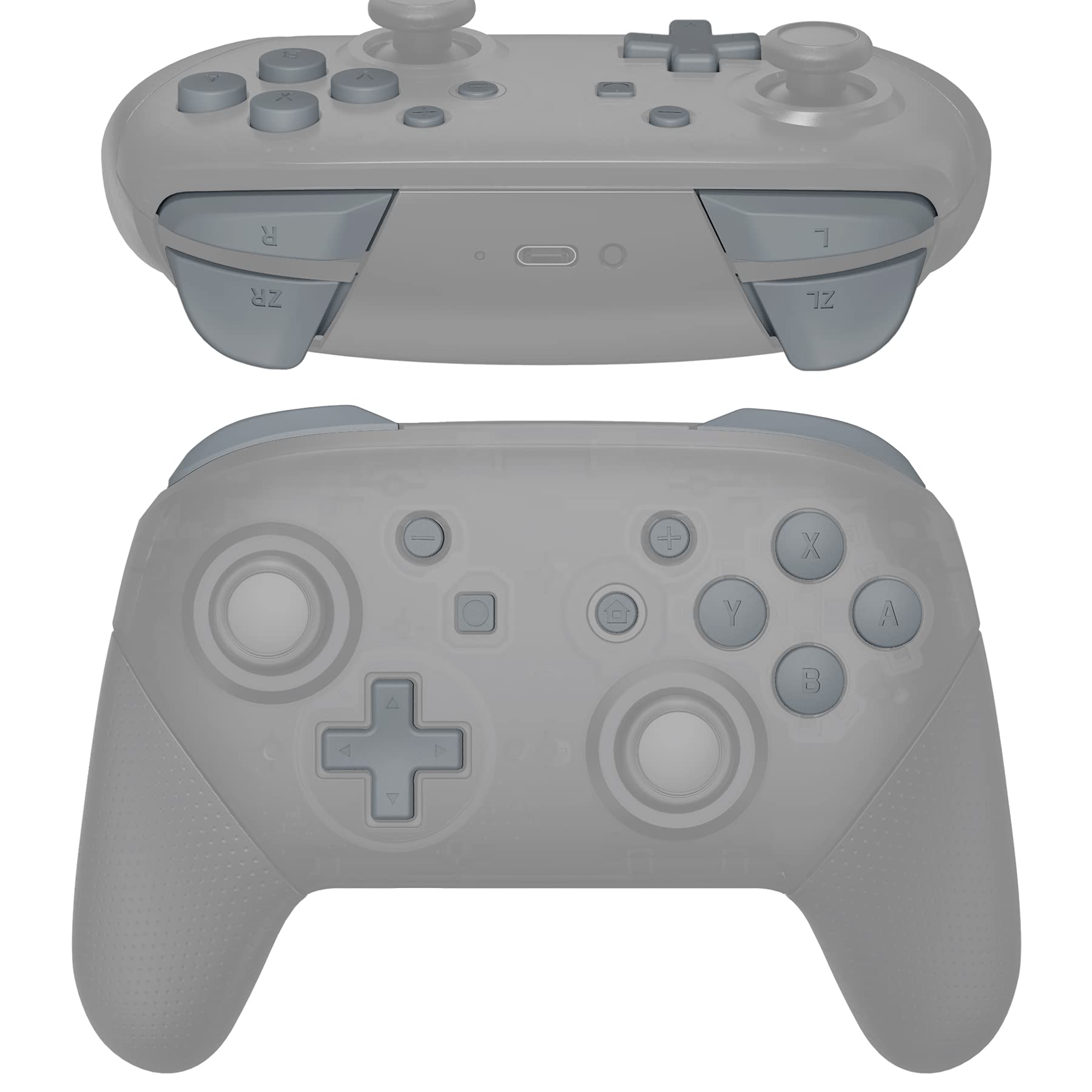 Amazon.com: eXtremeRate New Hope Gray Repair ABXY D-pad ZR