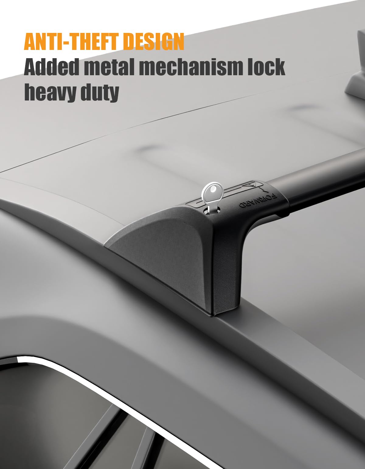 KINGGERI - Barras de techo de coche con bloqueo, capacidad de 118 kg, barra transversal de aluminio resistente, bloqueo metálico antirrobo.