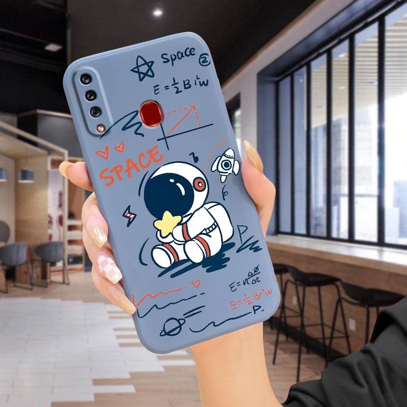 Anti-Fall Liquid Silicone Shell Lulumi Phone Case for Samsung Galaxy A20S, Back Cover Cartoon Lens Package Phone case Protective case Simplicity Cute Camera All Inclusive Skin-Friendly Feel, 5