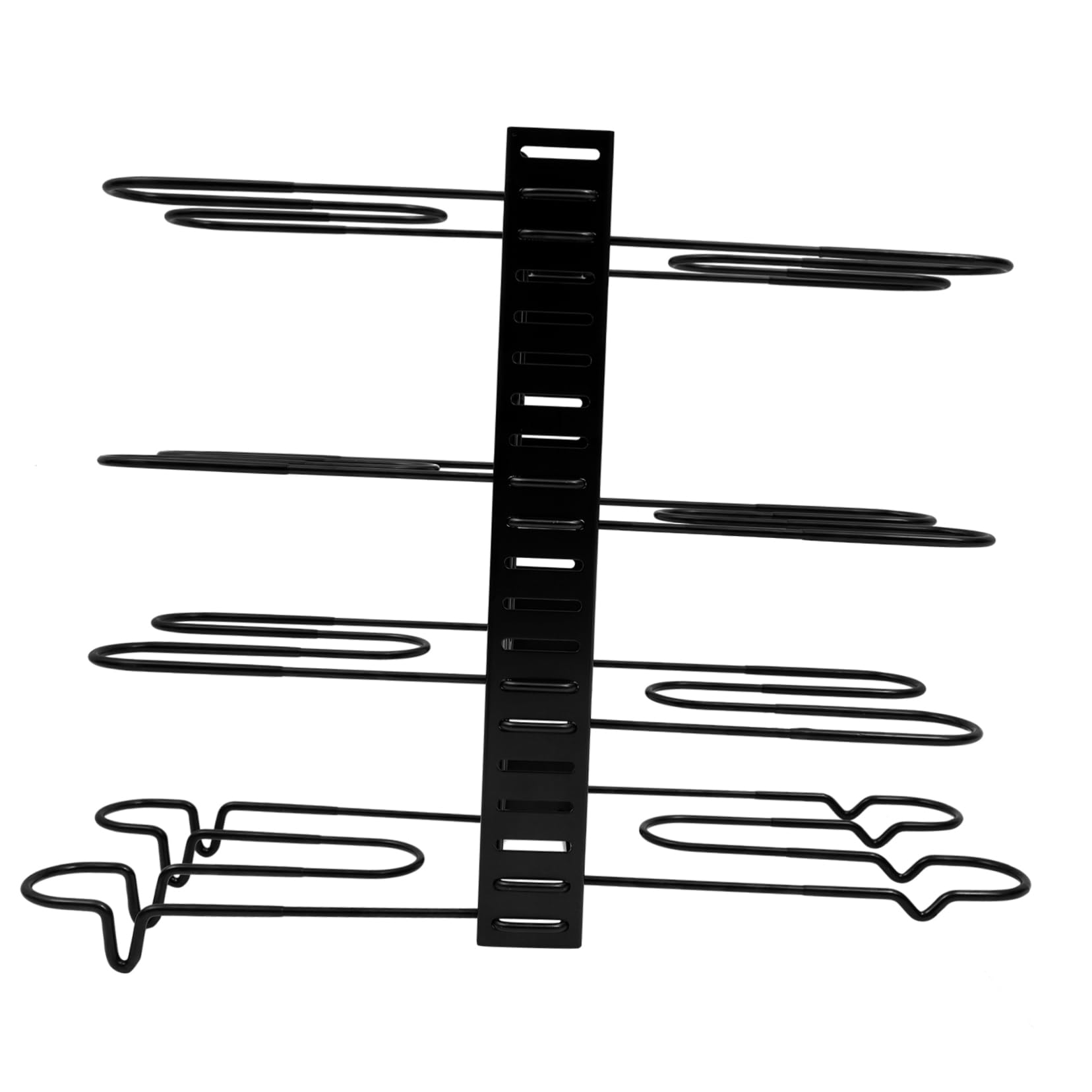 Cabilock Soporte para Tapas de Ollas y Sartenes de Hierro Negro Plegable | Montaje en Pared, Uso sobre Encimera, Ahorro de Espacio y Antideslizante, para Almacenamiento Doméstico de Cocina