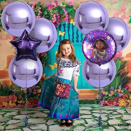 Image of KatchOn, Big Purple Mylar Balloons - 22 Inch, Pack of 6 | Round 4D Metallic Lavender Balloon for Purple Party Decorations | Metallic Balloons for Anniversary | Unicorn, Mermaid Birthday Decorations