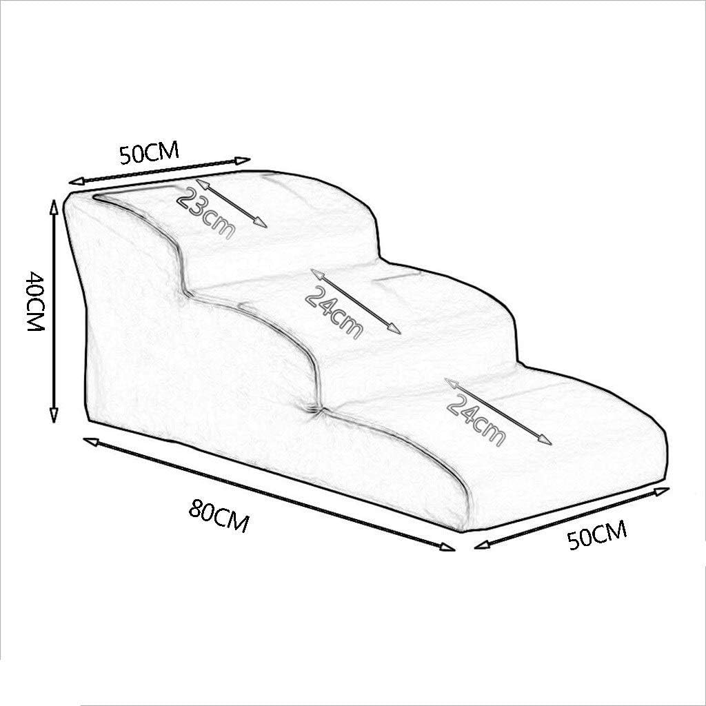 Pet Rest Cushion Leisure Entertainment Toy Bed Ladder Slide Slip Bottom Stairs Steps (Brown 4 Step)