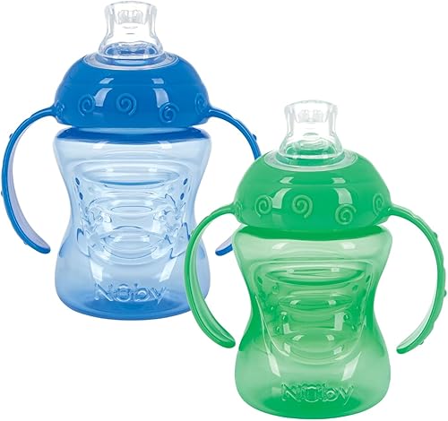 Superboquilla sin derrames Grip N Sip de Nuby 4 meses o más Rojo y azul
