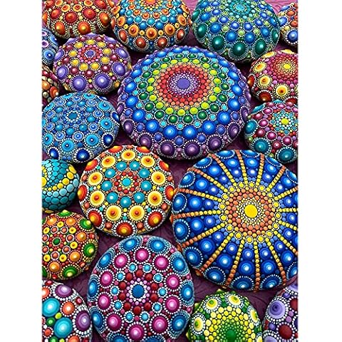 liuwei 5D Diamond Painting Kits for Adults, Round Full Drill DIY Mandala Pattern Crystal Rhinestone Cross Stitch Embroidery Kits for Home Wall Decor Cover