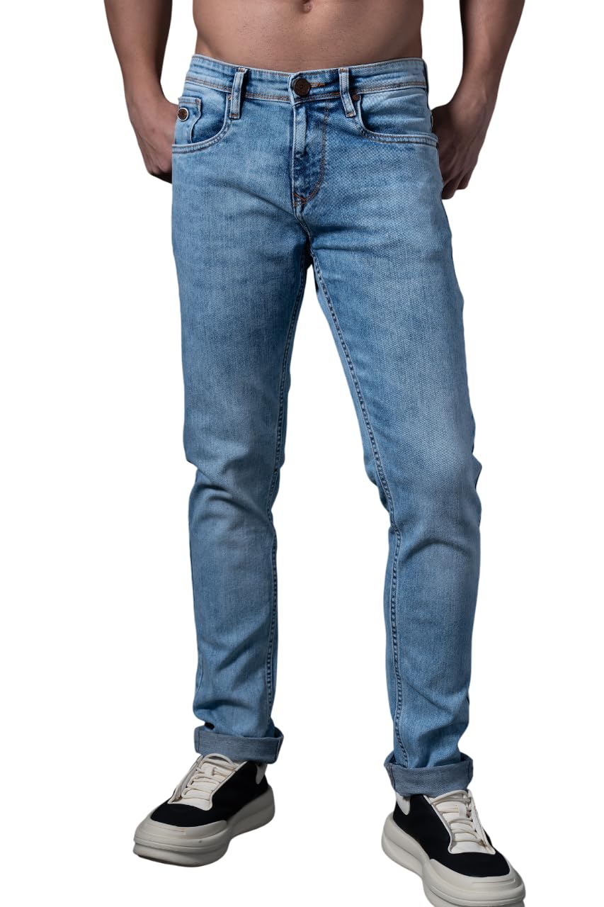 Berton Slim Fit Black Denim Jeans, Regular Fit, for Men-image-10