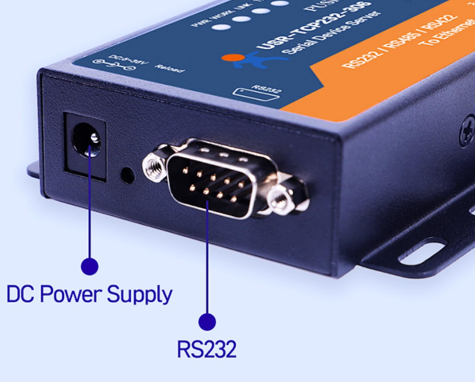 USR-TCP232-306 Serialer Ethernet-Konverter, LAN TCP/IP zu RS232/RS485/RS422-Geräteserver mit breiter 5-36V Gleichstromversorgung, HTTPD-Client-Unterstützung