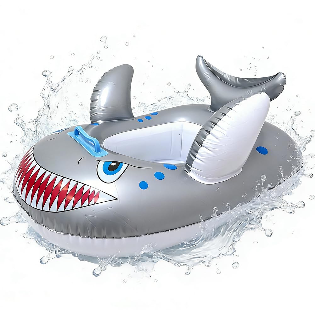 Inflatable Swimming Ring Circle, Shark Swim Float, Inflatable Swimming Rings, Pool Tubes Swimming Pool Toys Rubber Rings for Swimming Ring Beach Party Decorations, Shark