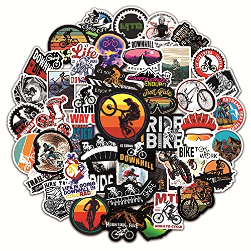Mountain Bike Stickers 100pcs MTB Stickers for Helmet Bicycle Stickers for Cars Outdoors Mountain Biking Stickers for Water Bottles