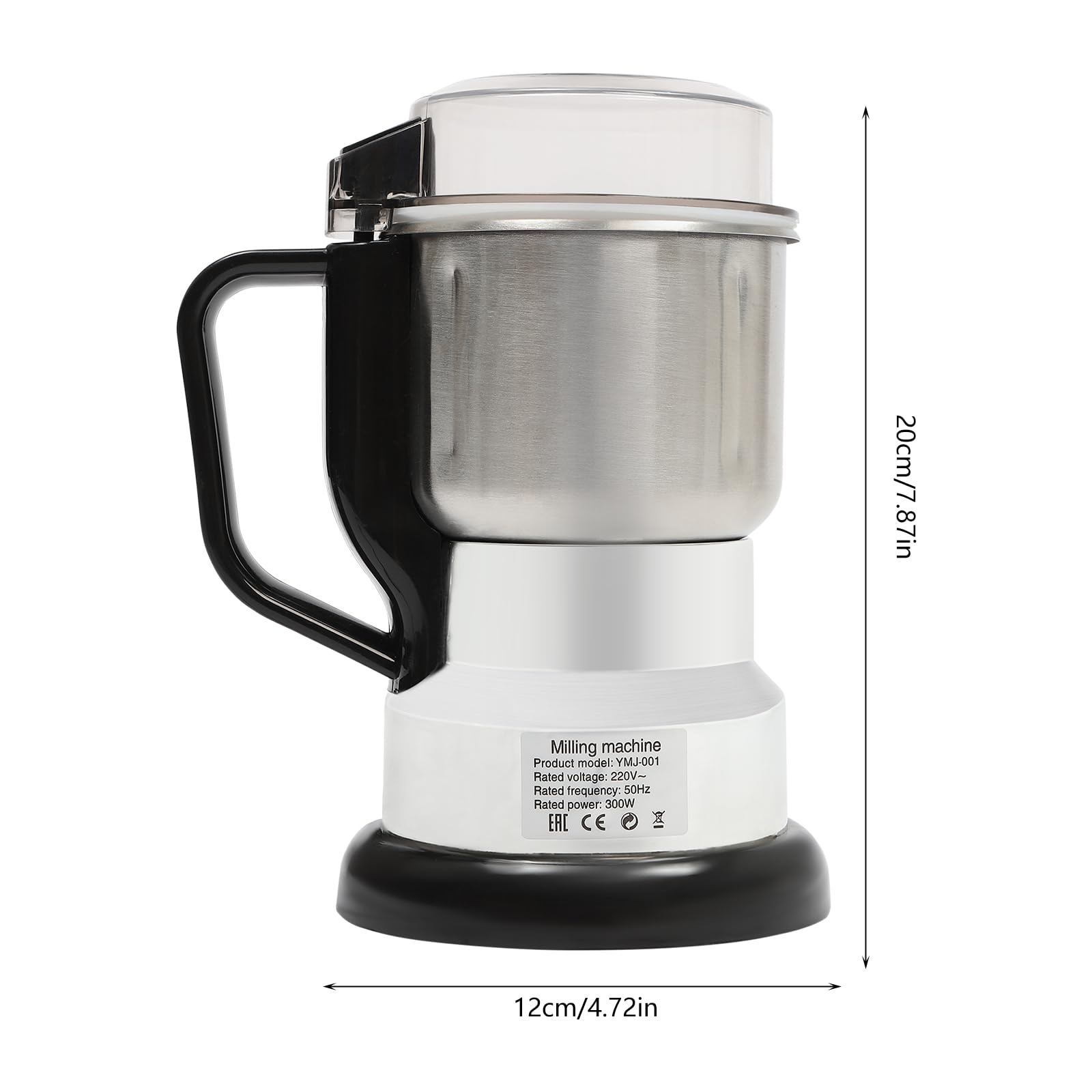 Koffiemolen, graanmolen, elektrische, multifunctionele ultrafijne kruidenmolen en koffiemolen, 300 W, 22.000 omw/min, 500 ml capaciteit, voor granen, bonen, specerijen, koffie, met kwast en lepel Koffiemolen, graanmolen, elektrische, multifunctionele ultrafijne kruidenmolen en koffiemolen, 300 W, 22.000 omw/min, 500 ml capaciteit, voor granen, bonen, specerijen, koffie, met kwast en lepel