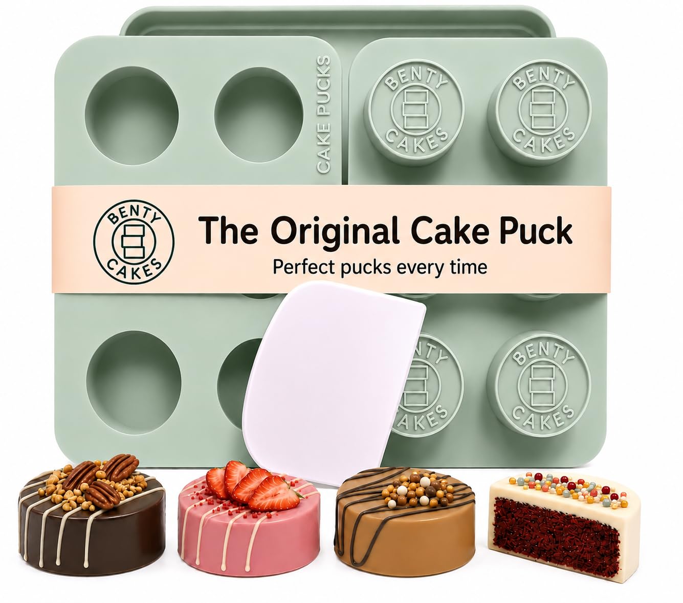 The Original CakePuck Mold Set, BPA Free Silicone Mold for Chocolate/Candy Covered Dessert Molds, Cakepop Alternatives, Chocolate Covered Oreo, or Cake by Benty Cakes