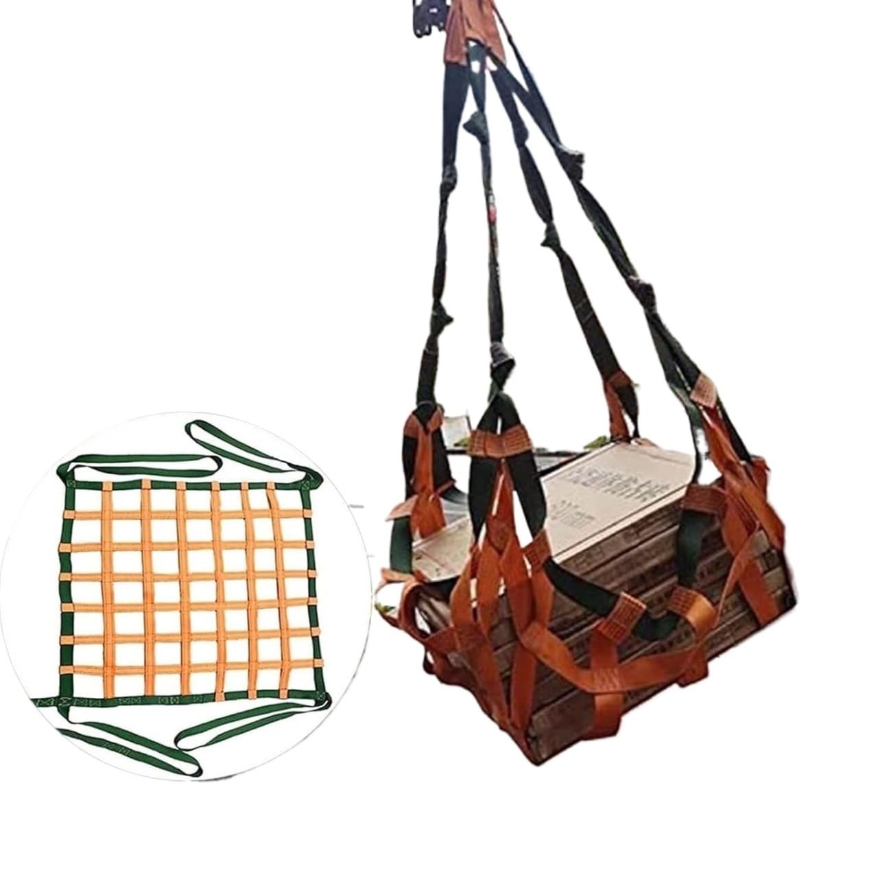 siatki do podnoszenia ładunków, Trwała zawieszana siatka do podnoszenia ładunków, wytrzymała poliestrowa siatka do podnoszenia(1 X 1M/Mesh 10cm/Load 2t)