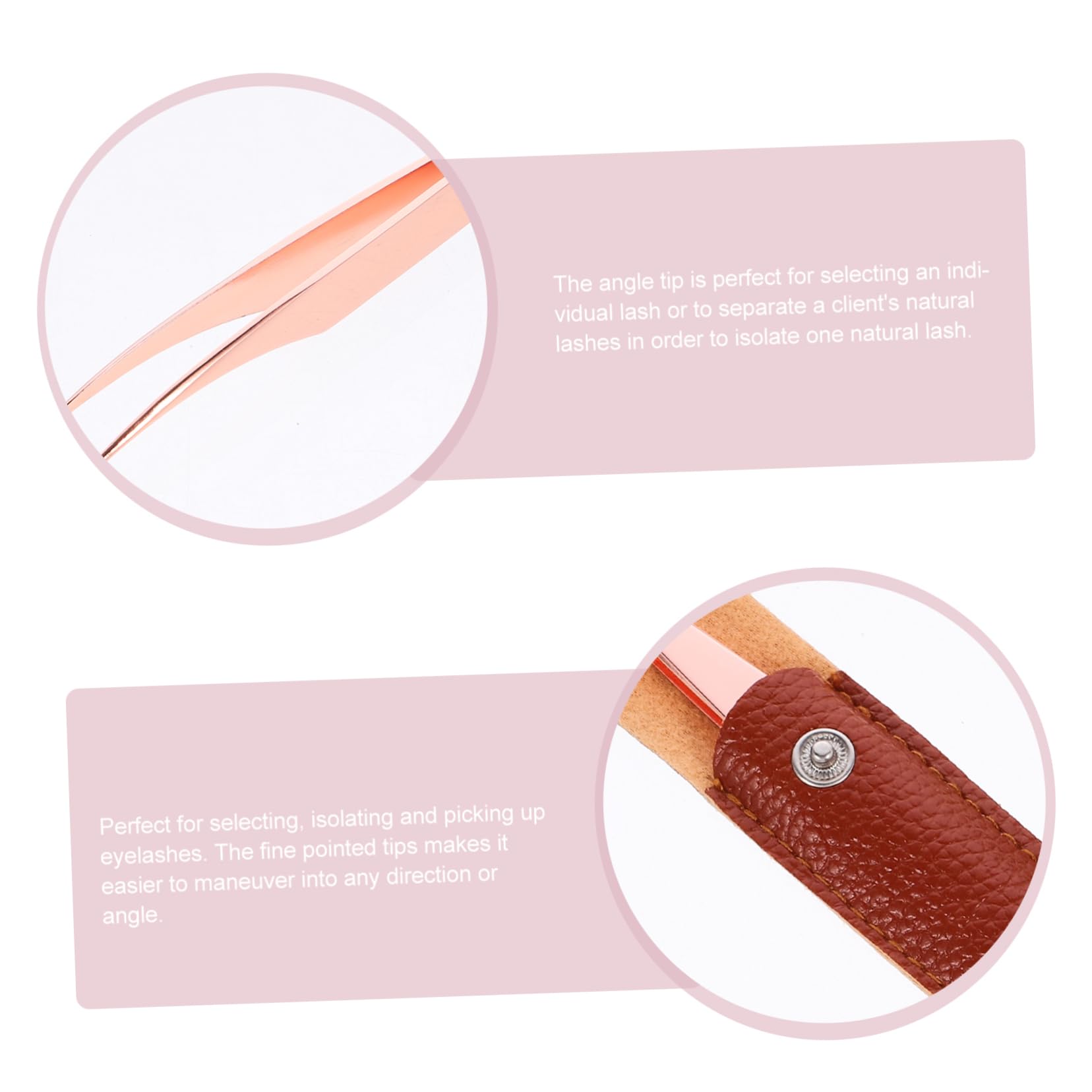 Healeved 12pezzi Pinzette Per Extension Ciglia Acciaio Inossidabile Include Pinzette Forma Di Delfino e Curva Confezione Elegante Rosa Per Makeup e Applicazione Ciglia Falsi