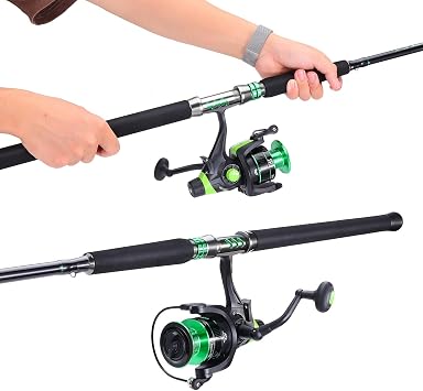 Sougayilang Catfish & Inshore Spinning Combo 30LB Drag, 4.7:1, 13+1 Bearings, 2-Piece Medium Heavy Rod for Catfish, Striper, Redfish, Carp Bottom Fishing