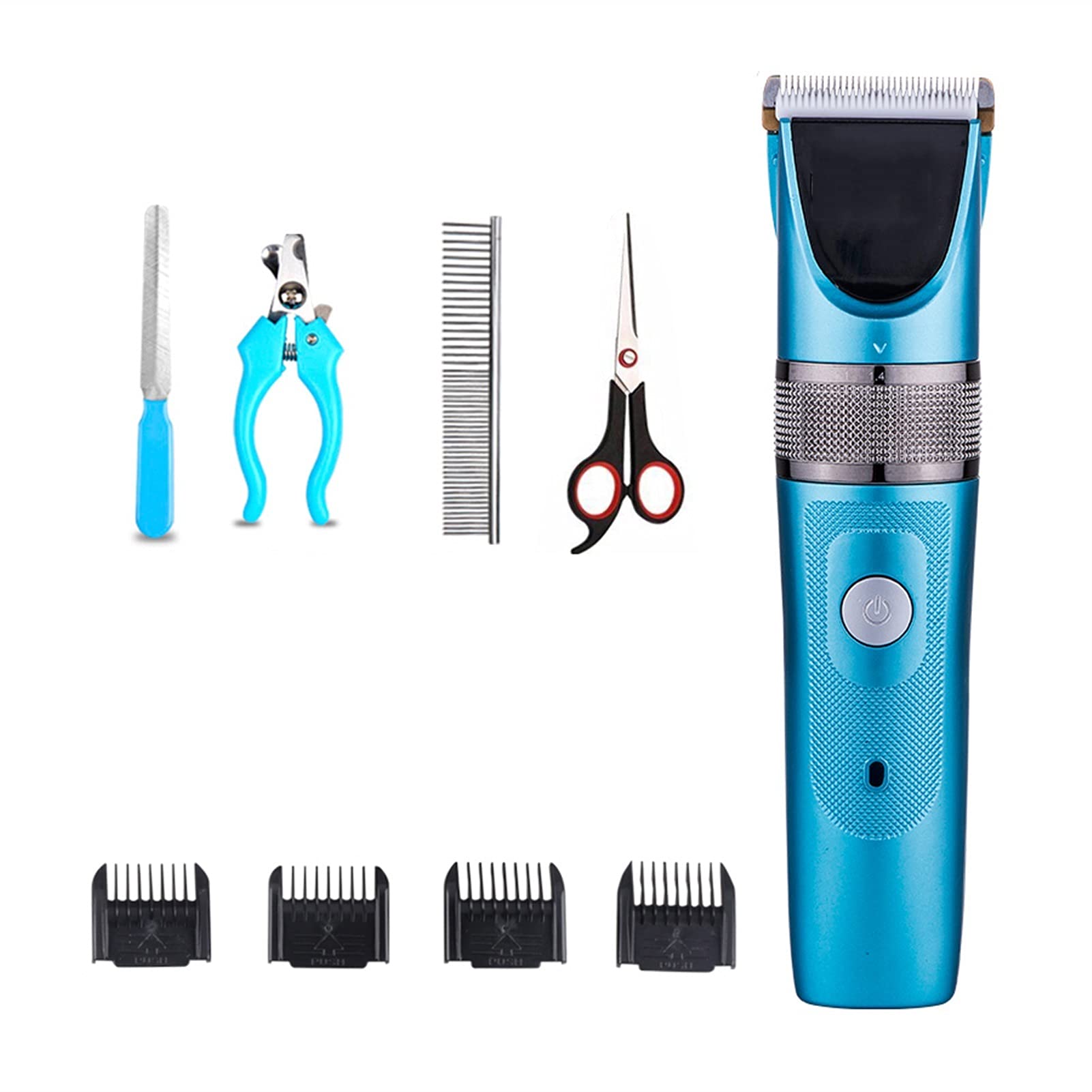 Tagliacapelli for animali domestici Versione professionale Lama ad arco a basso rumore 4 Lunghezza lama regolabile 4 ore di funzionamento Rasoio senza fili ricaricabile USB con kit for toele