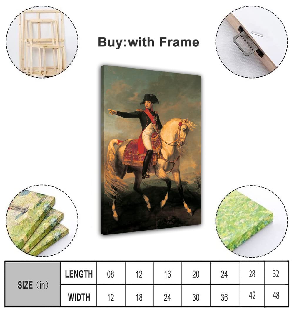 Amazon.co.jp: QUNYAAE ナポレオンボナパルトの肖像 馬の上のポスター