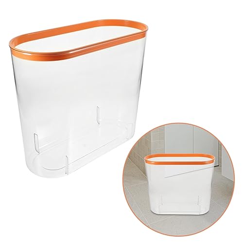 Miniatura 5 de Alipis Cubo de basura de plástico transparente delgado, cesta de basura rectangular, contenedor de basura rectangular para espacios estrechos,