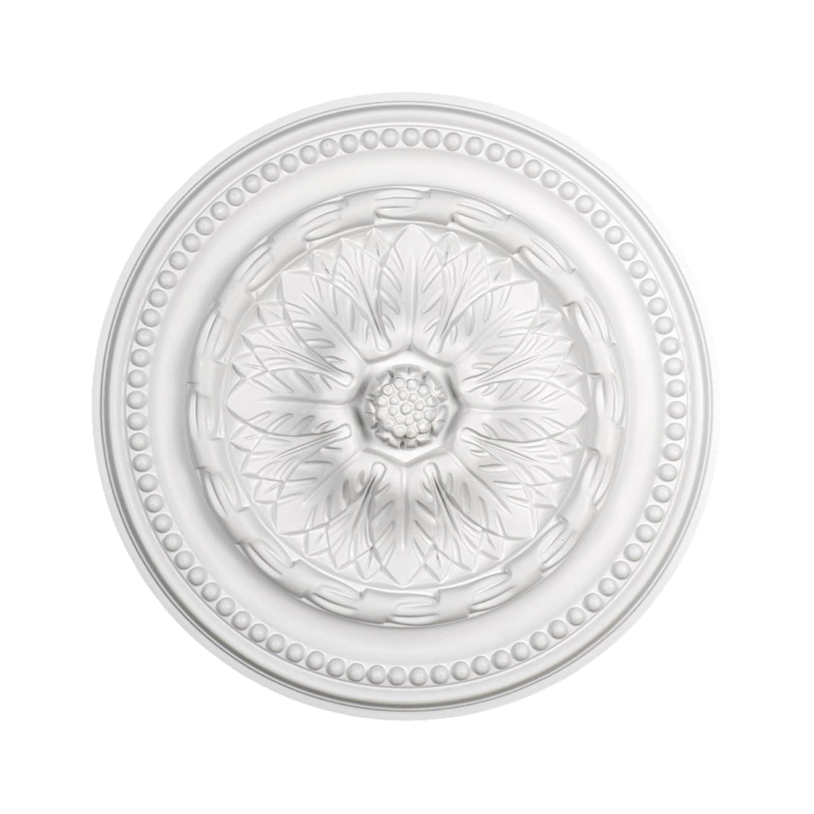 Foelanne Style-M White Molded Pu Round Ceiling Medallion Fan Light Base 30-60Cm(,40Cm)