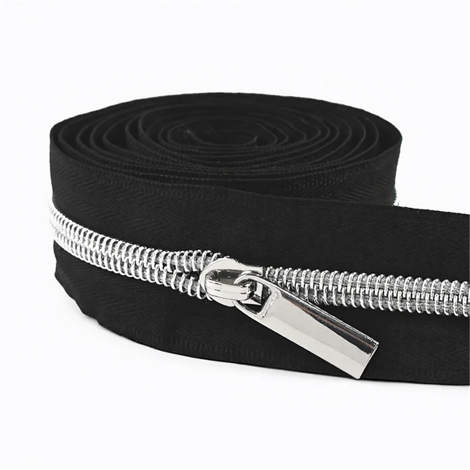 Two Way Separating Zipper, Two Way Zipper 1M Nylon Tape Puller Sewing Bag Clothes Shoe Jacket DIY Multicolor Size 5(KY377ZT148-Silver)