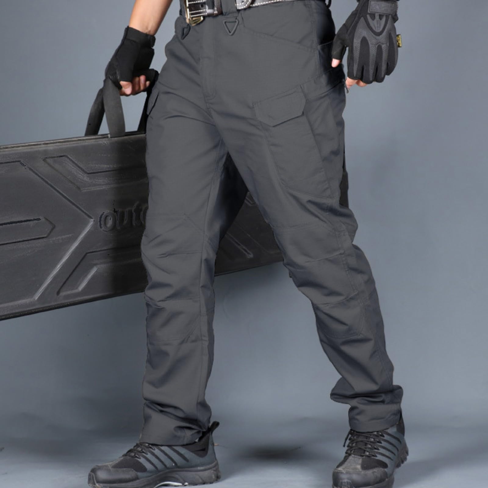 Pantalon Cargo Hommes De Travail Grande Taille Elastique pour Homme avec Ceinture en Tissu Pantalons Moto Jogging Ample Shorts Randonnée Vêtements Loisirs Résistant