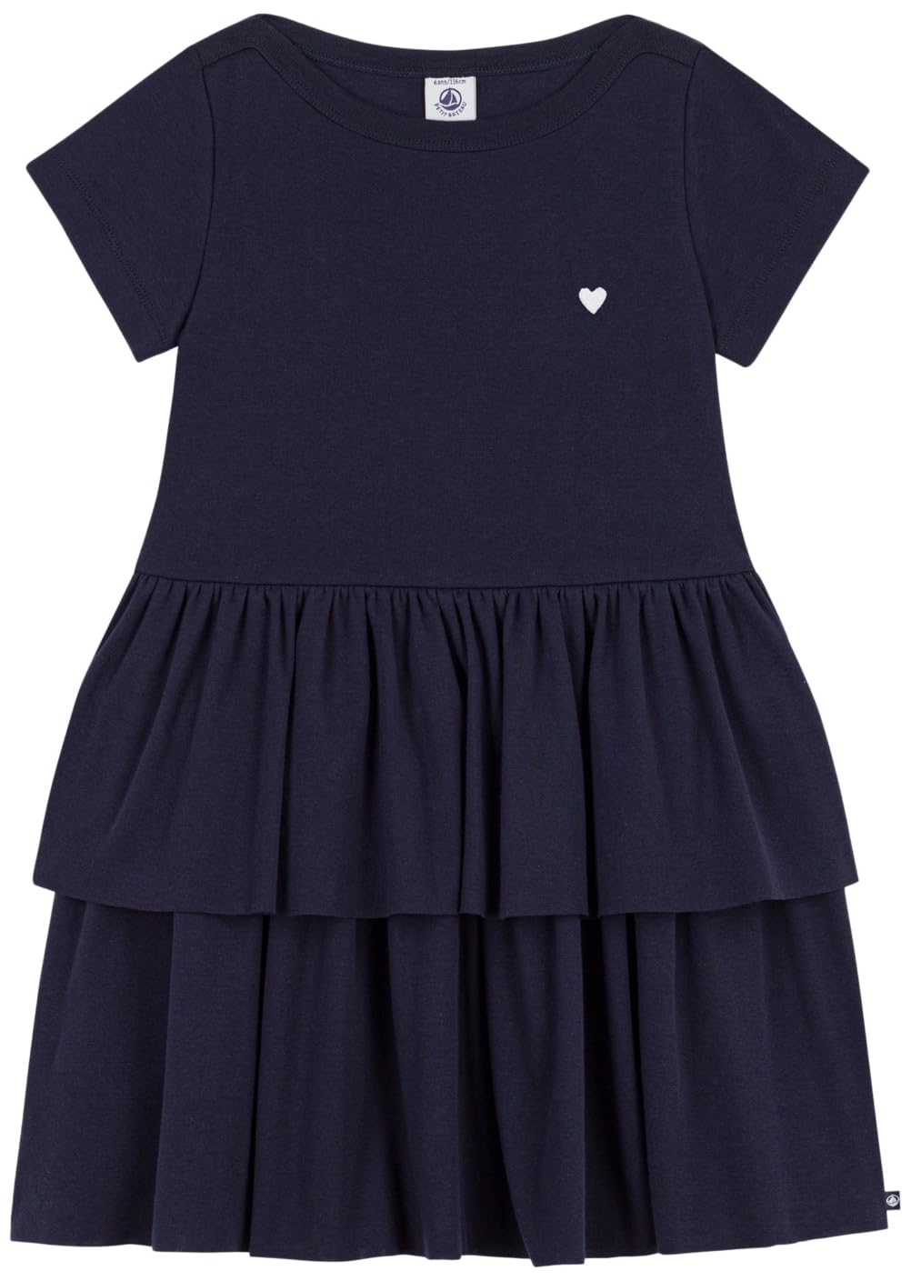 Petit Bateau Robe Enfant en Coton Manches Courtes Unie Apparel Mixte bébé (Lot de 1)
