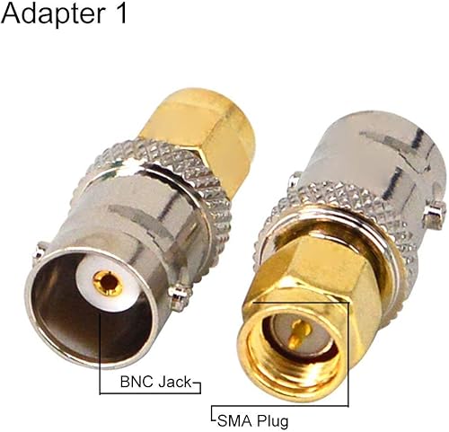 Miniatura 5 de onelinkmore Kits de adaptadores SMA a BNC para SDR, radios de mano, escáner, adaptadores de walkie talkie SMA macho hembra a BNC macho hembra RF