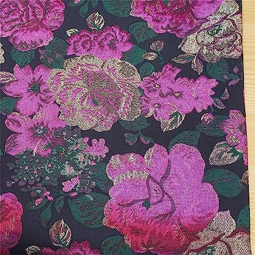 Tissu brocart satiné violet pour vêtements structurés sans effet plat