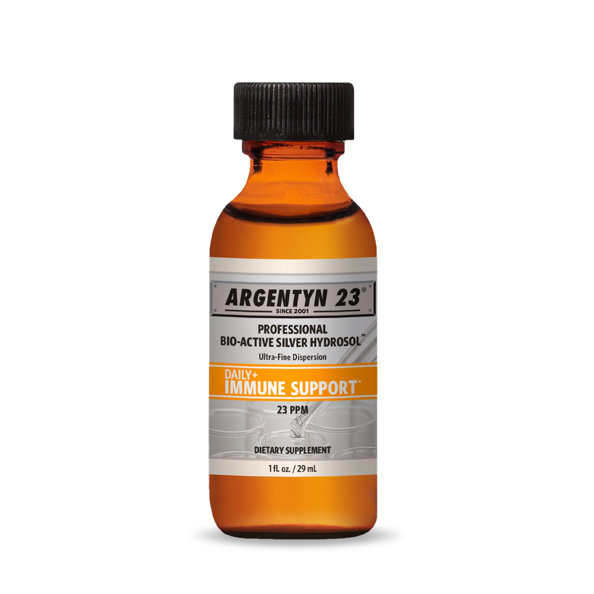 Argentyn 23 Professional Immune Support, Colloidal Silver, 1 fl oz (29 mL) Unflavored 1 Fl Oz (Pack of 1)