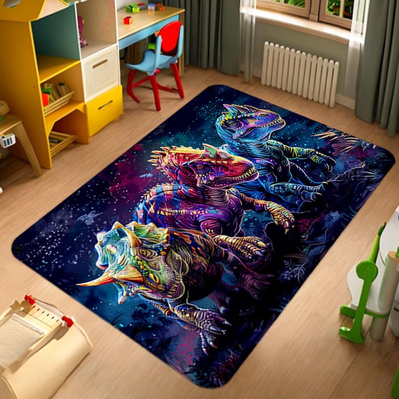 DGRUIHONG Dinosaur Rug for Boys Bedroom and Living Room Area - Fun Dino Rug - 60x40 inches