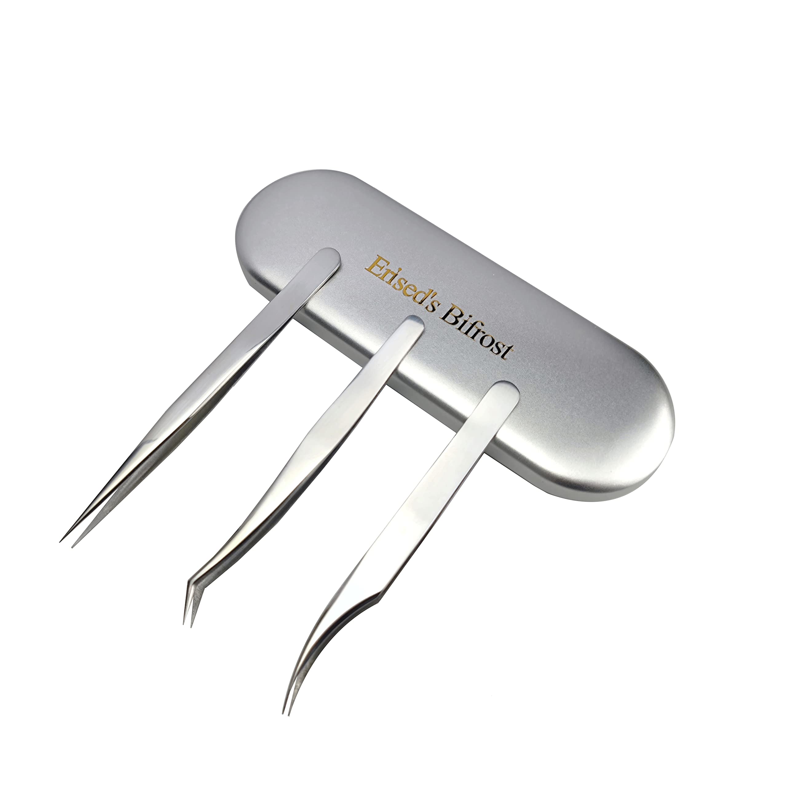 Erised's Bifrost False Eyelashes Extensions Stainless Steel Tweezers,Best Precision Set,Blackhead Remover Comedone,Professional Beauty Tools Kit,Contact Lenses,Fish Bone