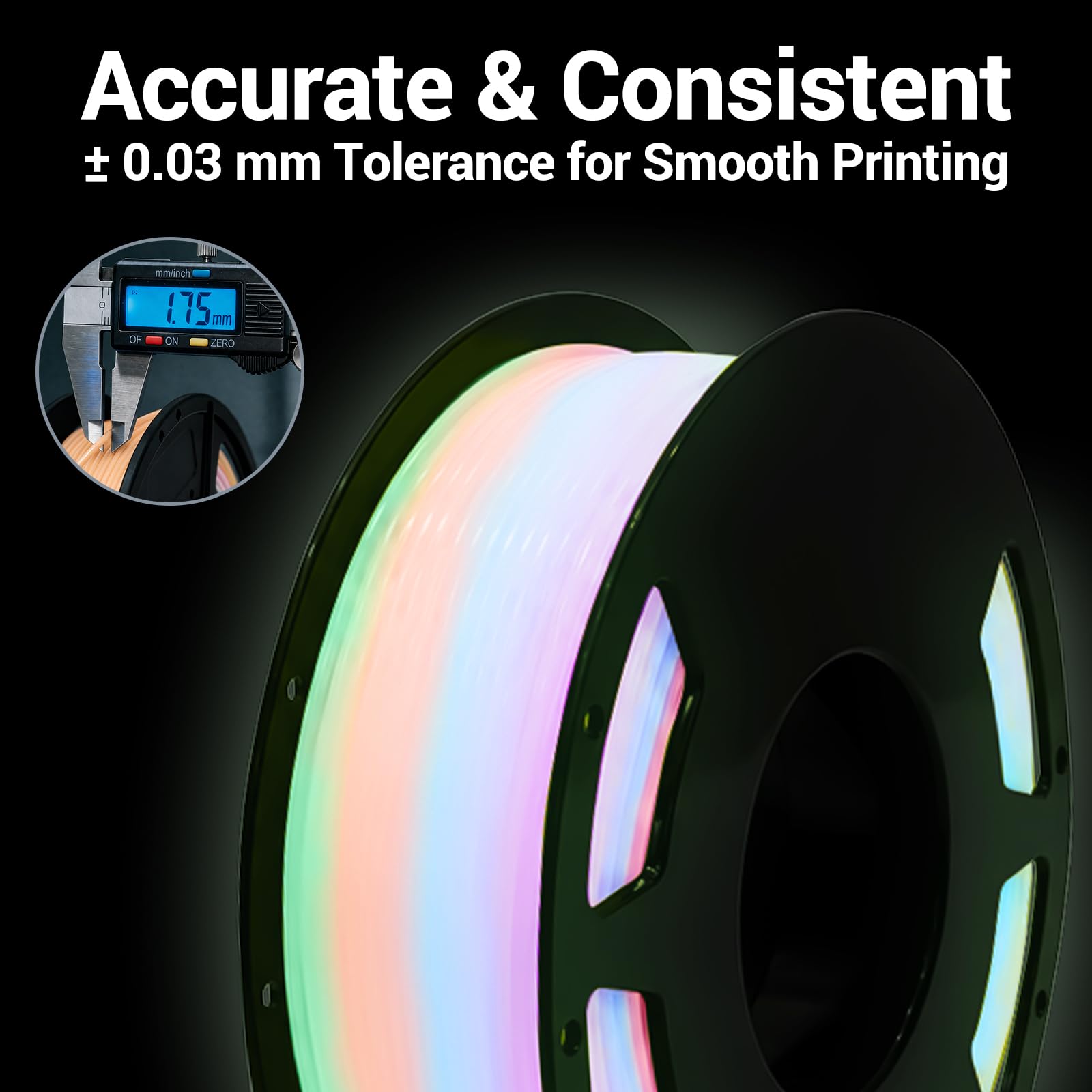Multicolor Glow in the Dark 3D Printing Filament -6 Multicolor Glow in the Dark 3D Printing Filament -6