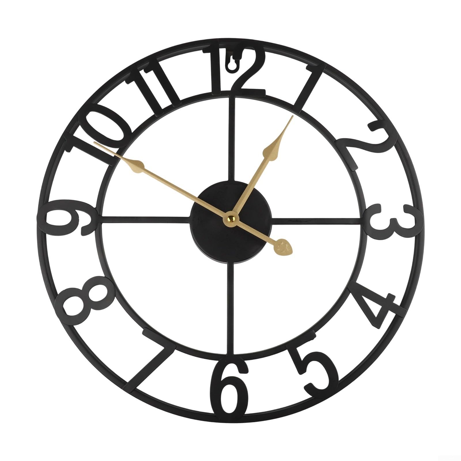 Reloj de pared de metal vintage para exteriores, reloj de jardín redondo grande para interiores y exteriores, reloj decorativo para patio, porche, piscina, granja, cocina, sala de estar, 34 cm, 40 cm