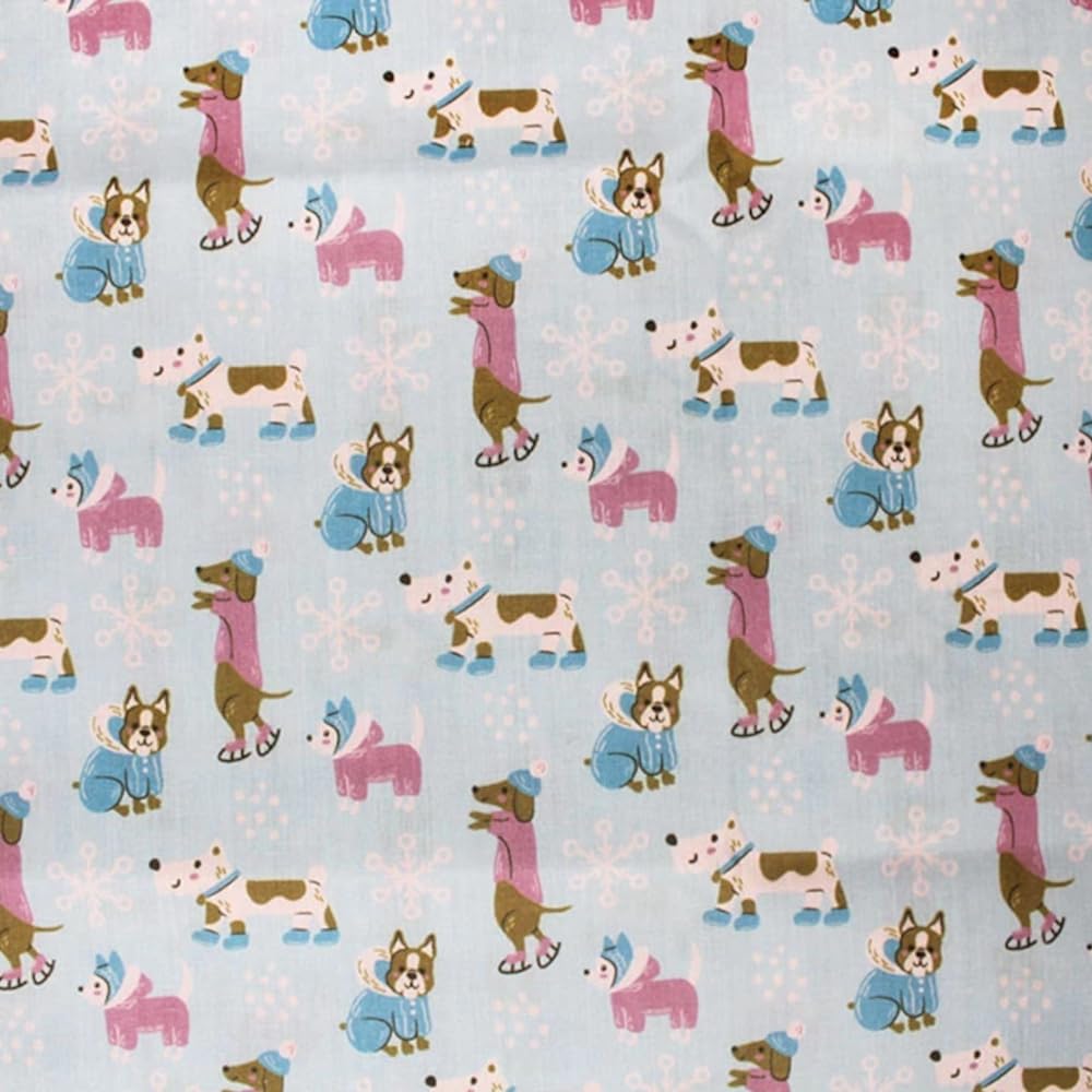 Oh Sew Crafty Limited Multi Polycotton Digitally Printed Fabric Festive Christmas Cats And Trees 112Cm Wide (Price Per Metre)