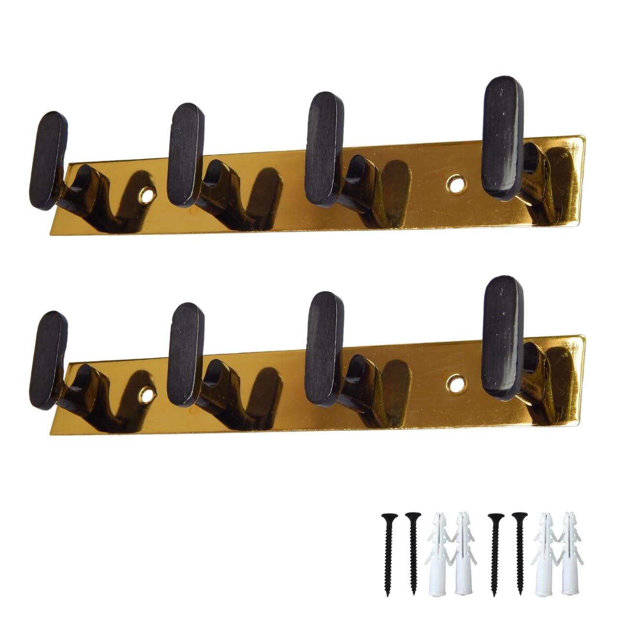 Profynd Metal Wall Hook 4 Legs Black Gold Finish, Strong Hook Plate/Wall Mounting/Door Back Hanger Pins for Hanging Clothes Towel Keys Bags, Hanger for Bedroom Bathroom Wardrobes (Pack of 4) (B0CH5B5LJX) Amazon Price History, Amazon Price Tracker