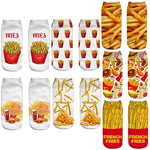 Unisex French Fries Socks Novelty 3D Potato Chips Casual Ankle Socks (French Fries)
