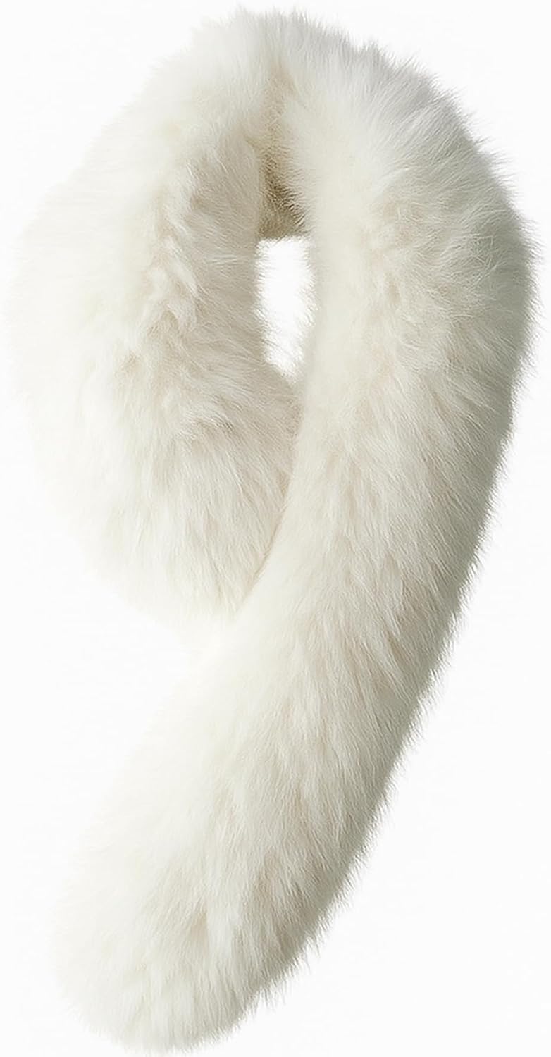 Faux Fur Collar Scarf Stole for Women's Ladies Neck Warmer Winter Fluffy Scarves Wrap Shawl - Image 3