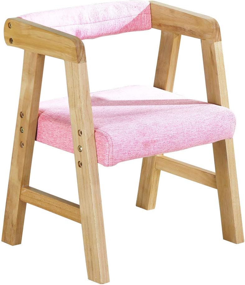 YouHi Kids Chair Wooden Chair for Toddlers Height-Adjustable Chair Comfortable Sponge Seat for Daycare Preschool Children's Room(Pink)