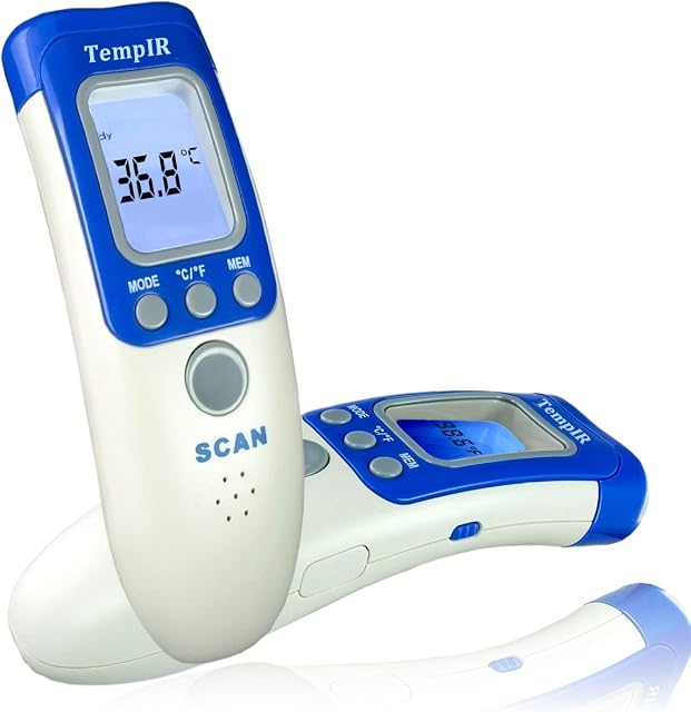 TempIR Non Contact Thermometer Body Temperature Infrared for Baby Adult Child, CE Approved, Forehead, Memory Function, Fever Alarm - TempIR are Approved Suppliers to The NHS