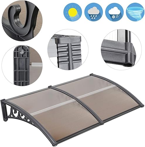 Miniatura 3 de Toldos para puertas y ventanas, para puerta delantera, patio al aire libre, reducción del sol y la lluvia, toldos UV, paneles huecos con protección