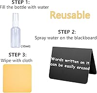 Vista 2 de 20 piezas de mini letreros de pizarra para alimentos, letreros de mesa reutilizables y reservados, etiquetas de alimentos para buffet de fiesta