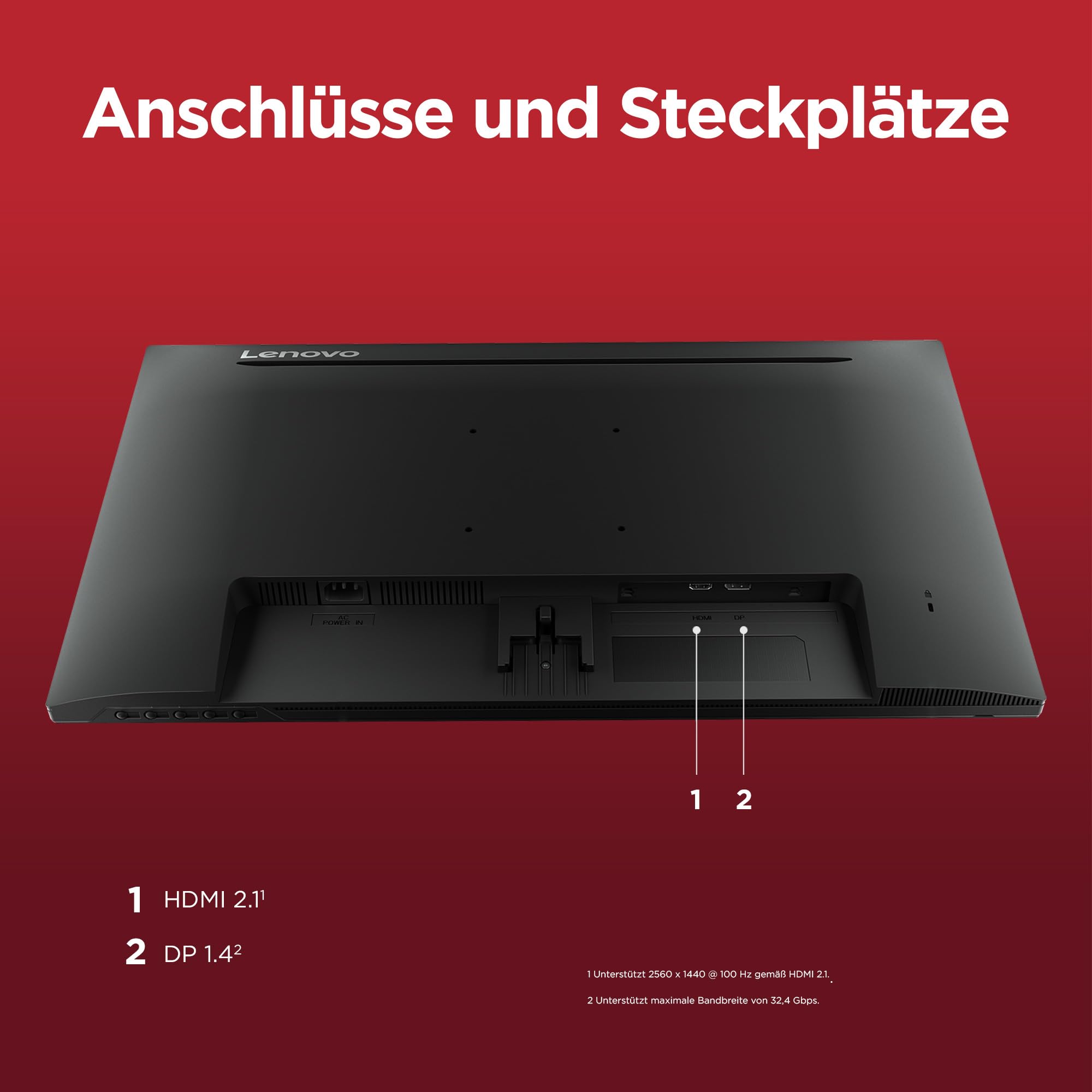 Lenovo L27qe 27" QHD WLED Monitor 2560x1440 100 Hz IPS HDMI DisplayPort TÜV Eye Comfort