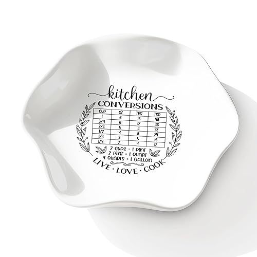 Measurement Conversion Chart Large Spoon Rest for Kitchen, Ceramic Heat