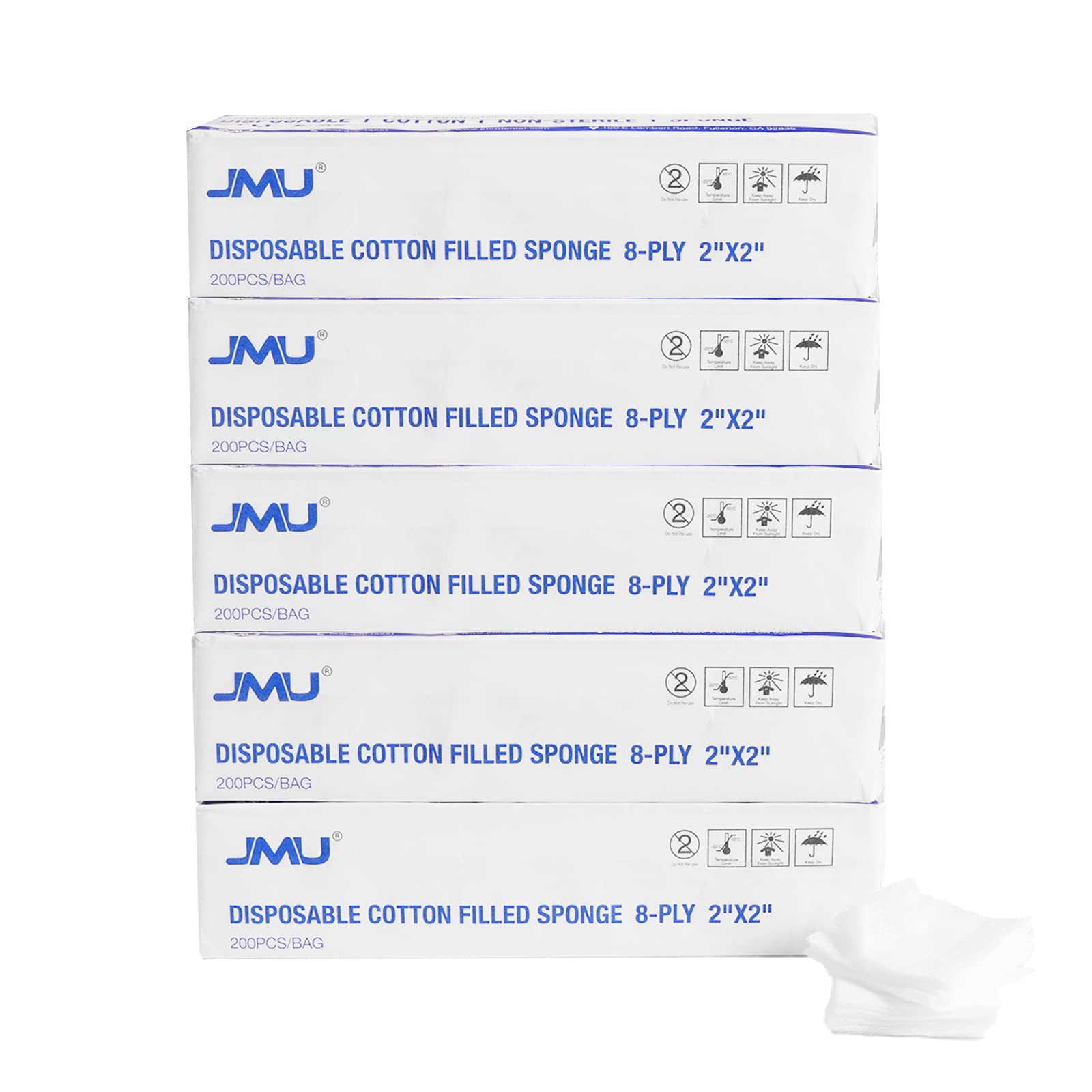 JMU 200Pcs Cotton Gauze Pads 2x2, 8-ply Woven Gauze Sponges, Non-Sterile — Amazon image 10