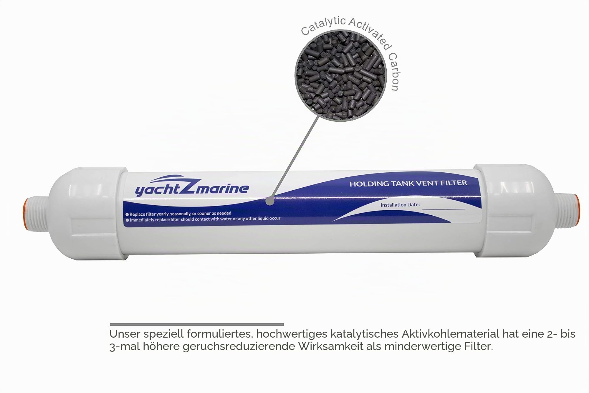 Ersatzfilter für den Tank, für Dometic, Sealand, ECO, SaniGuard, Marine Holding Tank Vent Filter, 309311002 309310002 (5/8 Zoll Entlüftungsschlauch mit 3/4 Zoll GH-Anschlüssen)