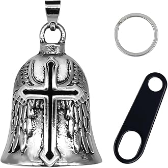 Canumer Motorcycle Bell Good Luck Keychain - Guardian Angel Gremlin Spirit Bells, Biker Bell Pendant Motorcycle Accessories