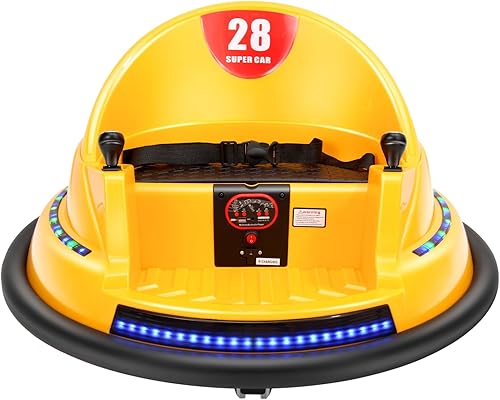 Miniatura 2 de Edostory Coche de parachoques eléctrico de 6 V para niños pequeños, 1.5-8 años de edad, coches de juguete para bebés de 1.5 a 8 años, calcomanía de