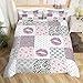 Pink Leopard Print Duvet Cover Set Twin Size Pink Lips Print Bedding Set 2Pcs Girls Women Love Heart and Black White Zebra Comforter Cover Fashion Adult Diamond Crown Grid Quilt Cover,1 Pillowcase